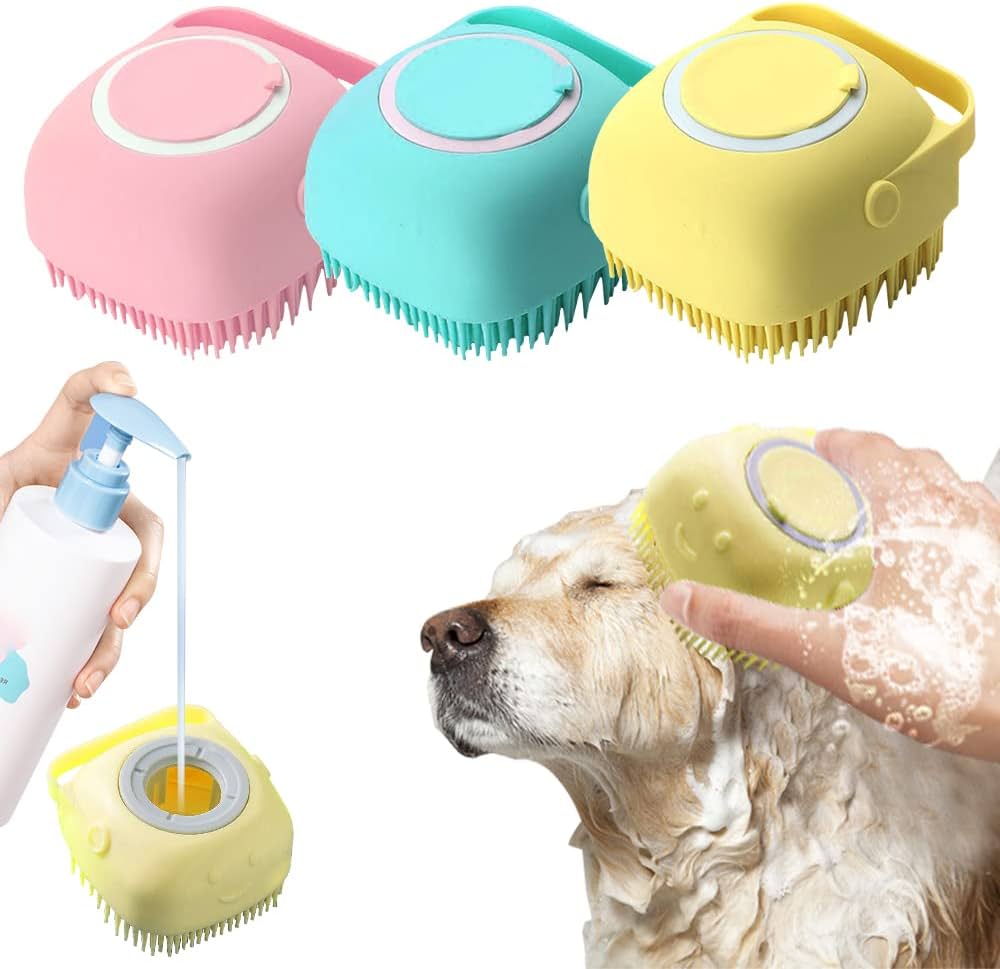 Pet grooming tools and bathing session