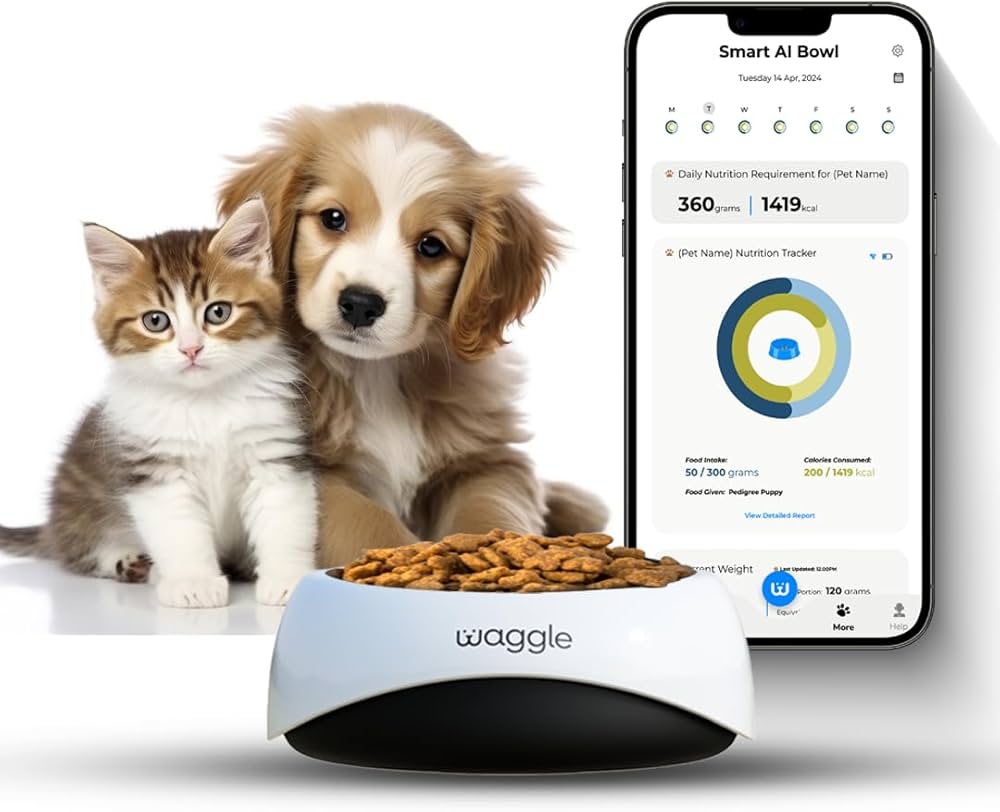 Smart pet food bowl with nutrition app